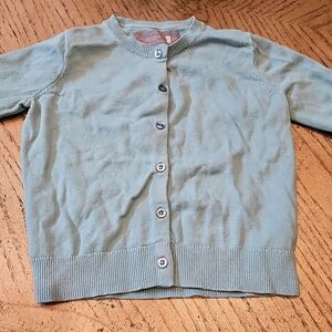 Light Blue Button-Up Cardigan Size 4-5 100% Cotton